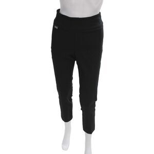 Lisette Women Ankle Cropped Dress Pants Black Solid Rayon Blend Size 6